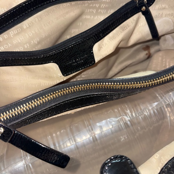 Kate Spade New York Black Patent Leather Bow Tote Shoulder Bag - Picture 10 of 10